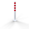 Flexipost white | red refl. stripes |  80 mm | Height 1000 mm 80 mm, PUR,4 reflecting stripes,including 3 bolts and plugs